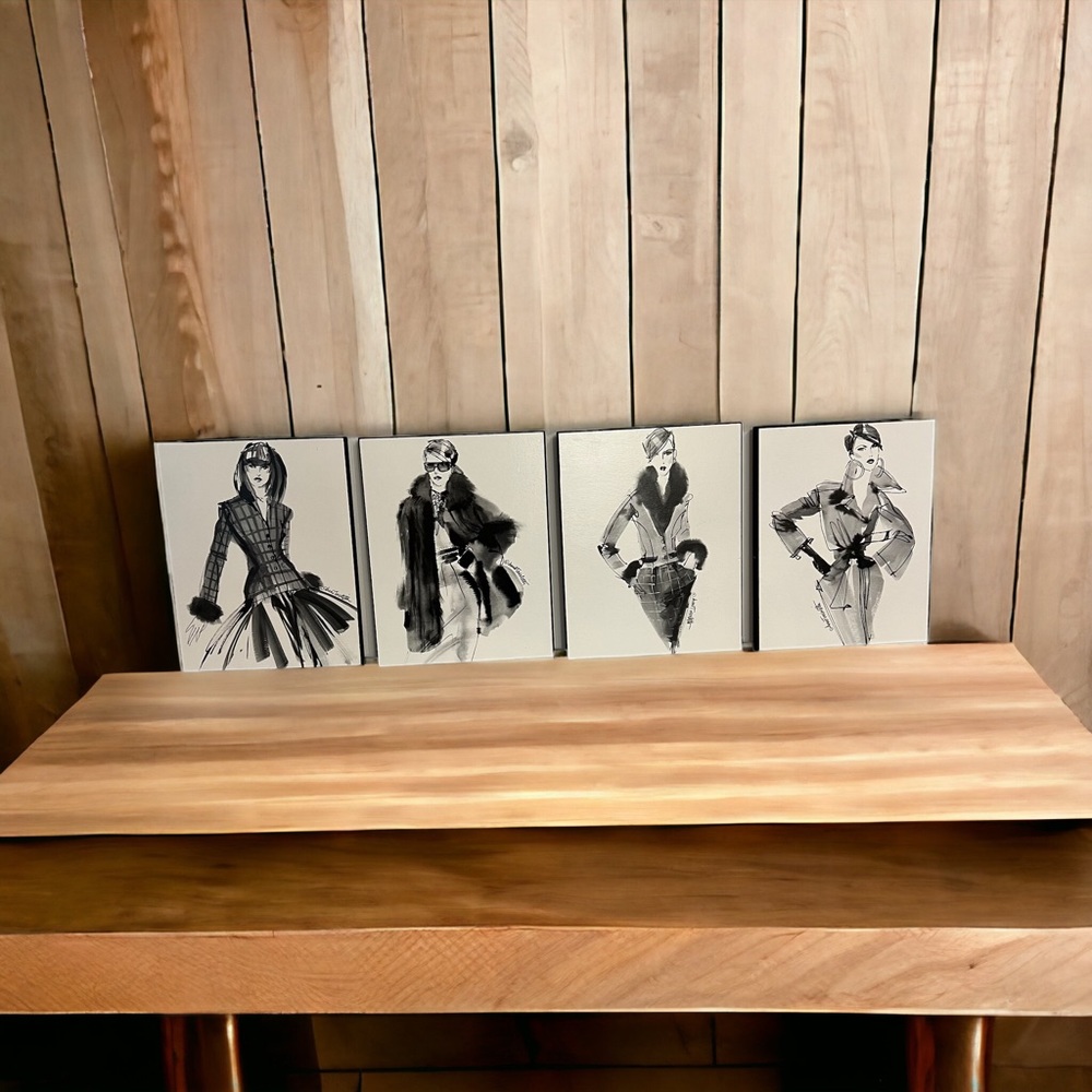 Anne Travoletti Fashion Art Plaques Wall Hangings set of 4